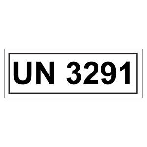 Gefahrzettel mit UN 3291