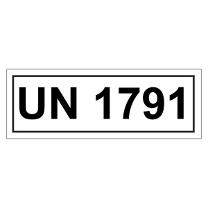 Gefahrzettel mit UN 1791