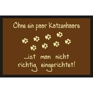Türmatte Fußmatte mit Motiv/Spruch "Katzenhaare"