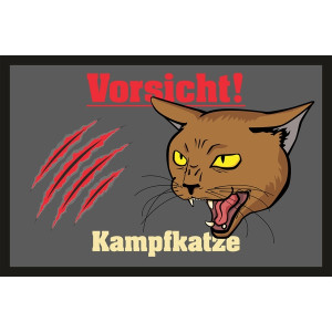 Türmatte Fußmatte mit Motiv/Spruch "Kampfkatze"