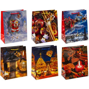 TSI 12er Pack Geschenktüte mittel ca. 18 x 10 x 23 cm Weihnachten SERIE 7