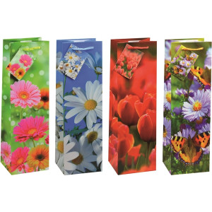 TSI 12er Pack Geschenktüte Flasche ca. 12 x 8 x 33 cm FRÜHLING 15