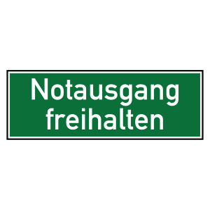Rettungszeichen Notausgang freihalten
