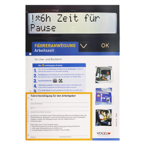 Fahreranweisung Arbeitszeit für LKW- und Busfahrer
