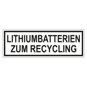 Verpackungskennzeichen LITHIUMBATTERIEN ZUM RECYCLING