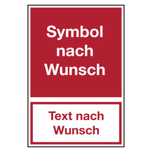 Brandschutzzeichen mit Symbol und Text nach Wunsch Kombischild