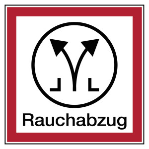 Feuerwehrzeichen Rauchabzug DIN 4066 Folie 200 x 200 mm Einzeletikett