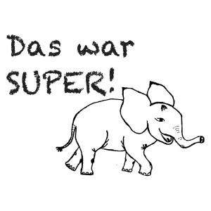 Belobigungsstempel Lehrer Holz "Das war SUPER!" Elefant, 34 x 24 mm