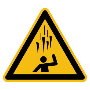 Warnzeichen Warnung vor herabfallenden Eisbrocken DIN EN ISO 7010 W039