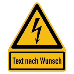 Warnschild "elektrische Spannung" mit Wunschtext
