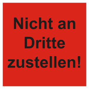 Paketaufkleber Nicht an Dritte zustellen Rot