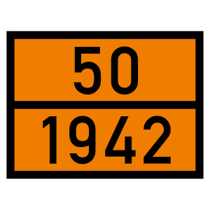 Warntafel 50 1942, orange, 400 x 300 mm