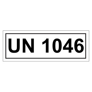 Gefahrzettel mit UN 1046