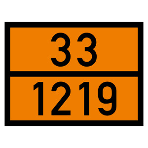Warntafel 33 1219, orange, 400 x 300 mm