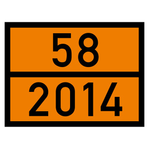 Warntafel 58 2014, orange, 400 x 300 mm
