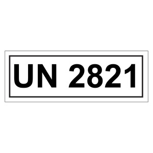 Gefahrzettel mit UN 2821