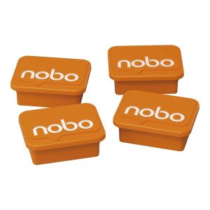 nobo® Magnet - eckig, 18 x 22 mm, orange, 4 Stück 1905327