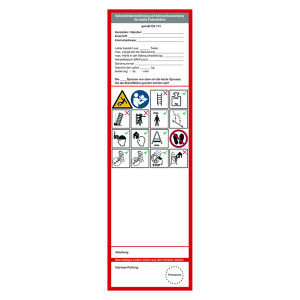 Grundplakette weiß "Sicherheitskennzeichnung und Gebrauchsanweisung für mobile Podestleitern" nach DIN EN 131 Folie 65 x 225 mm