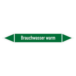 Rohrleitungskennzeichen Brauchwasser warm