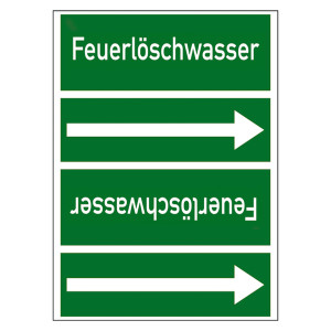 Rohrleitungskennzeichen Feuerlöschwasser für Rohrleitungen ab Ø 50 mm (2 Zoll), Folie selbstklebend 90 mm x 33 m auf Rolle