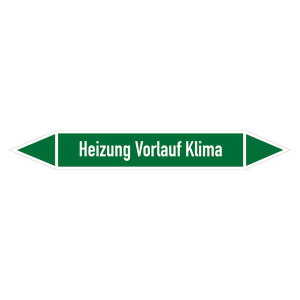 Rohrleitungskennzeichen Heizung Vorlauf Klima
