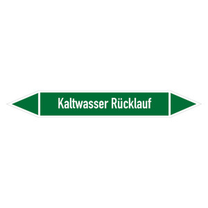Rohrleitungskennzeichen Kaltwasser Rücklauf