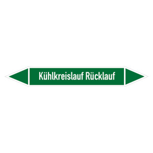 Rohrleitungskennzeichen Kühlkreislauf Rücklauf