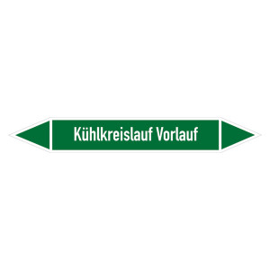 Rohrleitungskennzeichen Kühlkreislauf Vorlauf