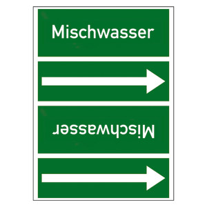Rohrleitungskennzeichen Mischwasser für Rohrleitungen ab Ø 50 mm (2 Zoll), Folie selbstklebend 90 mm x 33 m auf Rolle