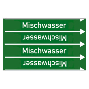 Rohrleitungskennzeichen Mischwasser für Rohrleitungen ab Ø 10 mm (3/8 Zoll), Folie selbstklebend 90 mm x 33 m auf Rolle