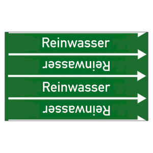 Rohrleitungskennzeichen Reinwasser für Rohrleitungen ab Ø 10 mm (3/8 Zoll), Folie selbstklebend 90 mm x 33 m auf Rolle