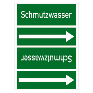 Rohrleitungskennzeichen Schmutzwasser für Rohrleitungen ab Ø 50 mm (2 Zoll), Folie selbstklebend 90 mm x 33 m auf Rolle
