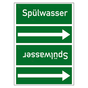 Rohrleitungskennzeichen Spülwasser für Rohrleitungen ab Ø 50 mm (2 Zoll), Folie selbstklebend 90 mm x 33 m auf Rolle