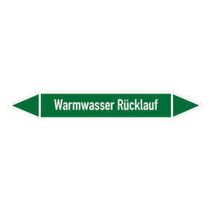 Rohrleitungskennzeichen Warmwasser Rücklauf