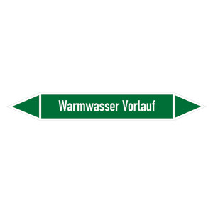Rohrleitungskennzeichen Warmwasser Vorlauf
