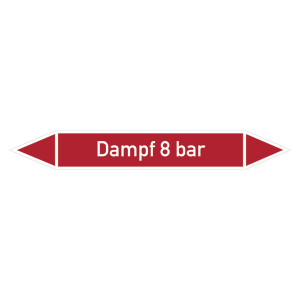 Rohrleitungskennzeichen Dampf 8 bar