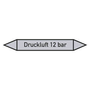 Rohrleitungskennzeichen Druckluft 12 bar