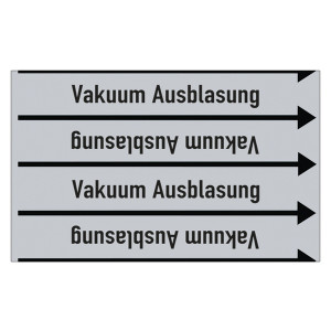 Rohrleitungskennzeichen Vakuum Ausblasung für Rohrleitungen ab Ø 10 mm (3/8 Zoll), Folie selbstklebend 90 mm x 33 m auf Rolle