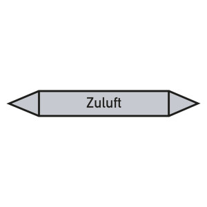 Rohrleitungskennzeichen Zuluft