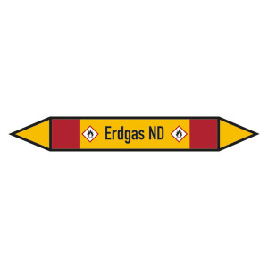 Rohrleitungskennzeichen Erdgas ND