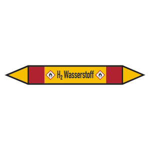 Rohrleitungskennzeichen H2 Wasserstoff