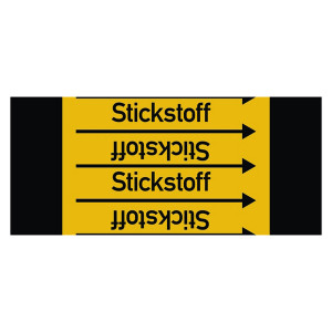 Rohrleitungskennzeichen Stickstoff für Rohrleitungen ab Ø 10 mm (3/8 Zoll), Folie selbstklebend 90 mm x 33 m auf Rolle