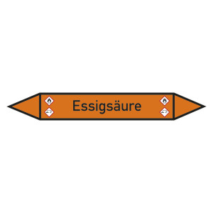 Rohrleitungskennzeichen Essigsäure
