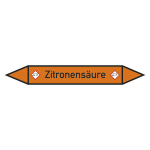 Rohrleitungskennzeichen Zitronensäure