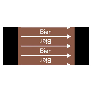Rohrleitungskennzeichen Bier für Rohrleitungen ab Ø 10 mm (3/8 Zoll), Folie selbstklebend 90 mm x 33 m auf Rolle
