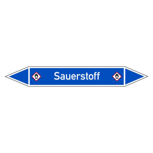 Rohrleitungskennzeichen Sauerstoff