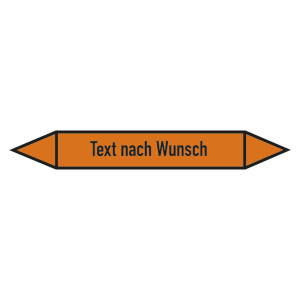 Rohrleitungskennzeichen Säuren - Text nach Wunsch