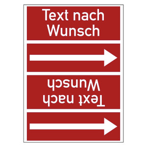 Rohrleitungskennzeichen Dampf - Text nach Wunsch für Rohrleitungen ab Ø 50 mm (2 Zoll), Folie selbstklebend 90 mm x 33 m auf Rolle