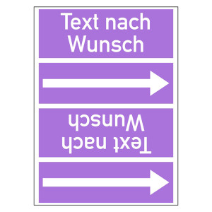 Rohrleitungskennzeichen Laugen - Text nach Wunsch für Rohrleitungen ab Ø 50 mm (2 Zoll), Folie selbstklebend 90 mm x 33 m auf Rolle