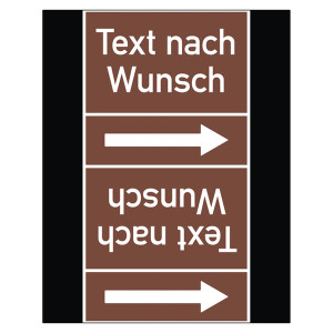 Rohrleitungskennzeichen Nicht Brennbare Flüssigkeiten - Text nach Wunsch für Rohrleitungen ab Ø 50 mm (2 Zoll), Folie selbstklebend 105 mm x 33 m auf